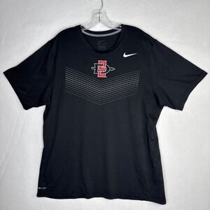 Nike Dri-FIT SDSU Aztecs T-Shirt Men's Black Athletic Tee Size XL